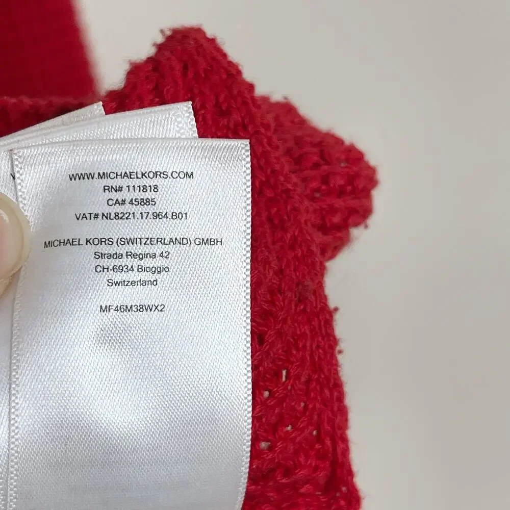 Michael Kors Cowl Neck Sweater Womens XSmall XS Red Cotton Blend Knit